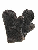 Жіночі рукавиці в'язані з нірки махагон