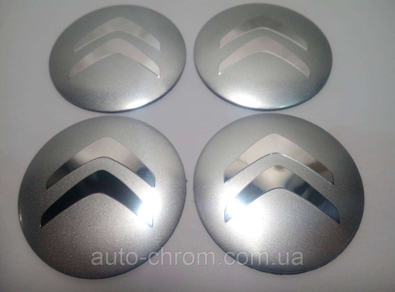 Наклейка опукла на ковпачок диска Citroen 56 мм сіра