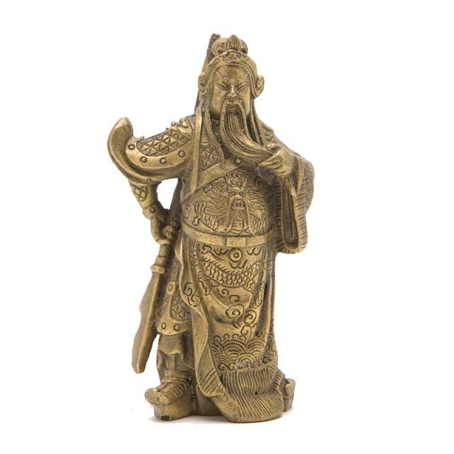 Статуетка Гуань Ді з мечем 10х6х4 см бронзова (3016)