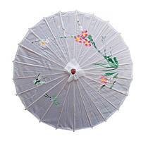 Зонтик бамбуковый от солнца 50х82 см белый (В1570)