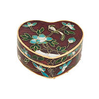 Скринька клуазоне - серце 2,5х6х5,5 см коричнева (А4545)