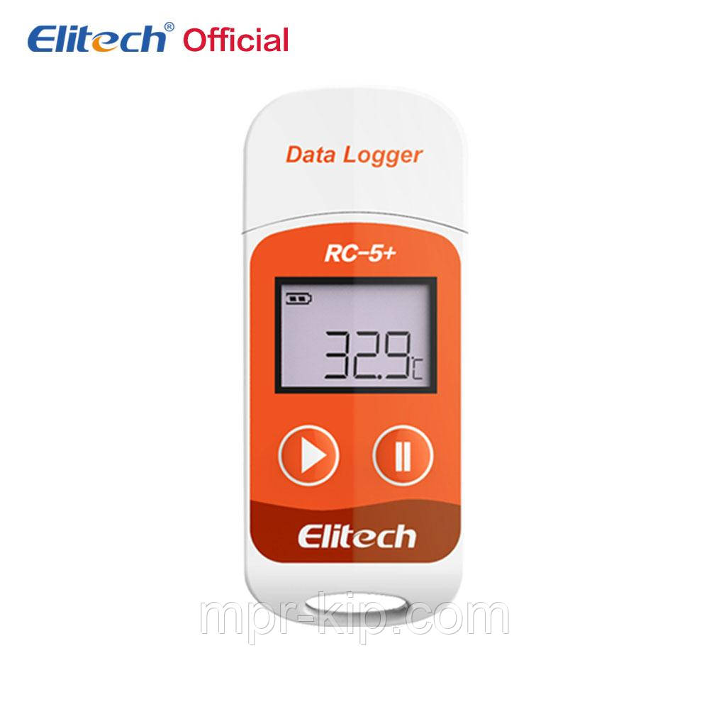 Реєстратор температури Elitech RC-5+, від -30°C до +70°C,± 0,5 °C, пам'ять 32000, PDF (ПЗ не потрібно),UK