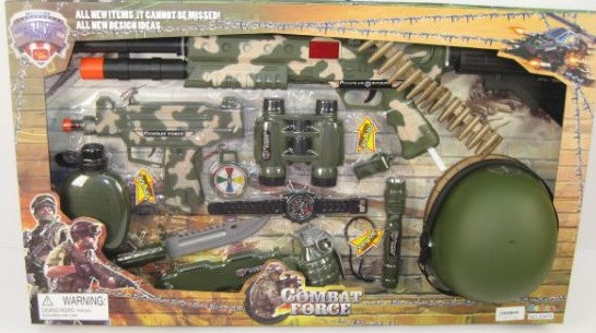 Набір військовий 33470 автомат,звук, світильник, маска, фрляга,бінокль, на бат-ку, у кор-ку, 72-41-12см