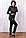 Стильний атласний батальний спортивний костюм жіночий Туреччина на блискавці XS S M L XL чорний, фото 2