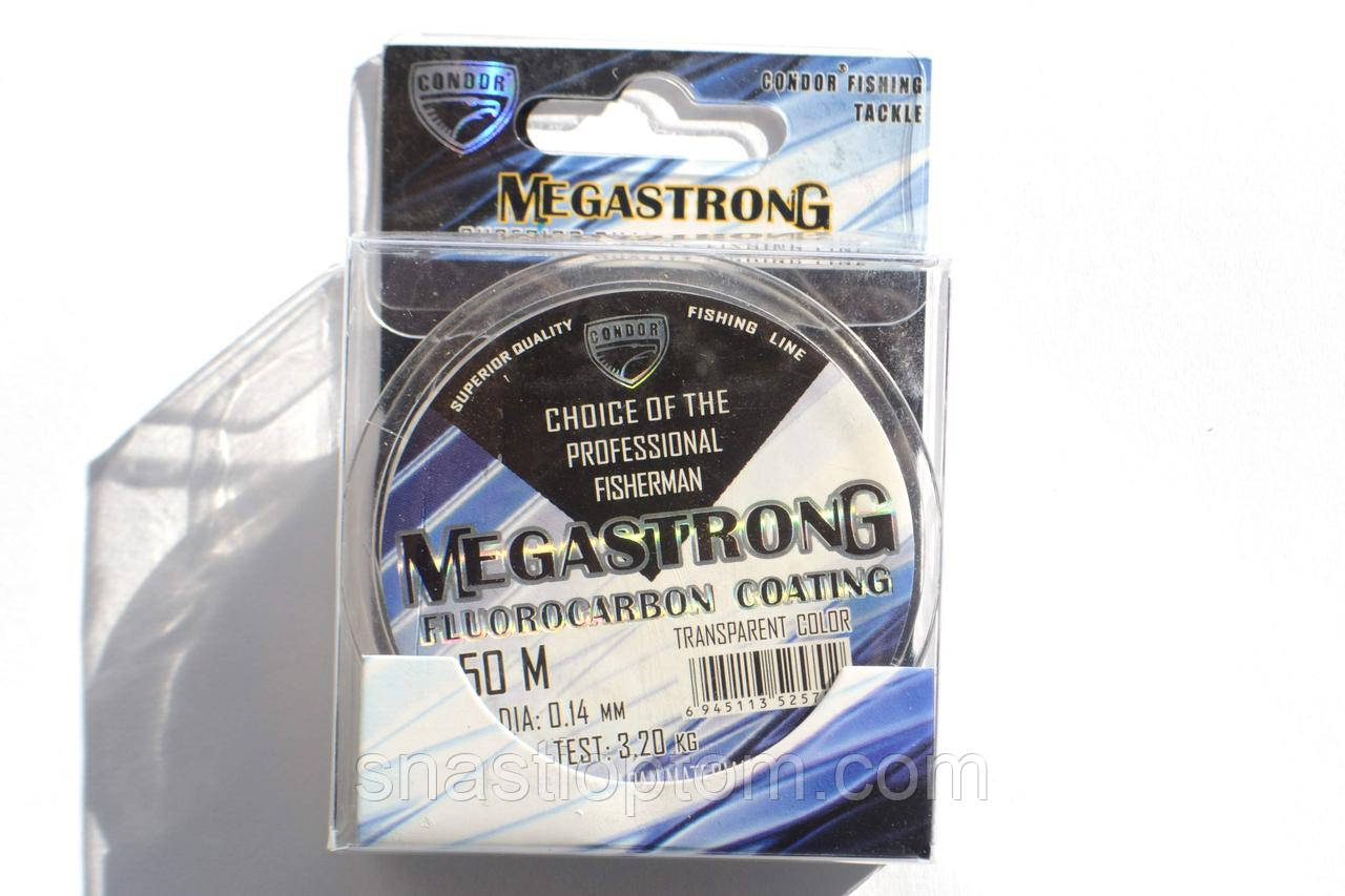 Волосінь рибальська Condor MegaStrong Fluorocarbon Coating, 0,14 мм, 50м.