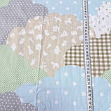 Сатин з клаптевими хмарками, ширина 160 см, фото 2