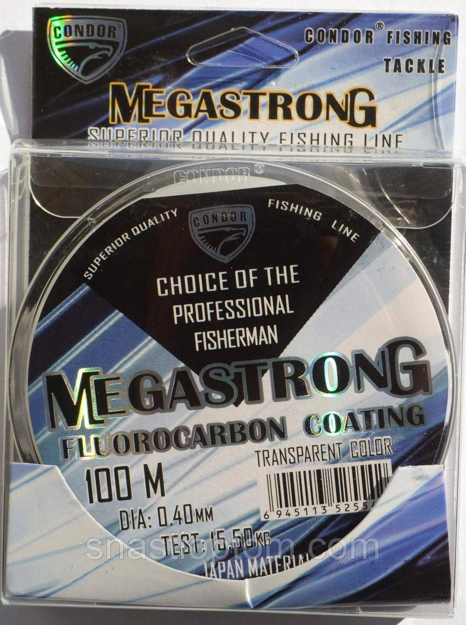 Волосінь Кондор MegaStrong Fluorocarbon Coating, 0,4мм, 100м.