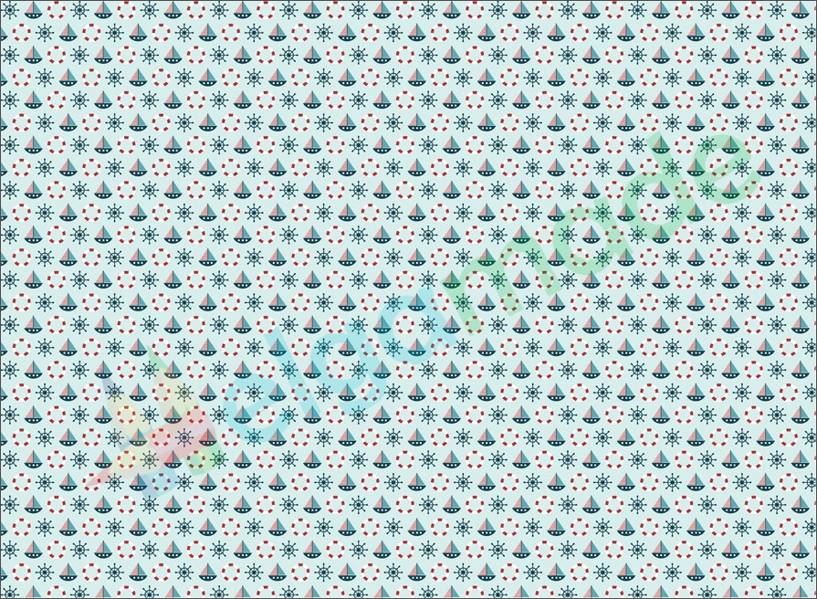 Фетр з принтом МОРСЬКИЙ, 22x30 см, корейський м'який 1.2 мм, фото 1