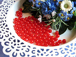 Перли червоні 0.6 см. Вага паковання 10 г — 92 шт.