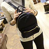 Рюкзак жіночий оксамитовий (чорний), фото 3