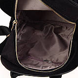 Рюкзак жіночий оксамитовий (чорний), фото 7