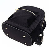 Рюкзак жіночий оксамитовий (чорний), фото 6