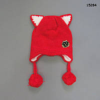 Тепла шапка "Котик" для дівчинки. 46-51 см