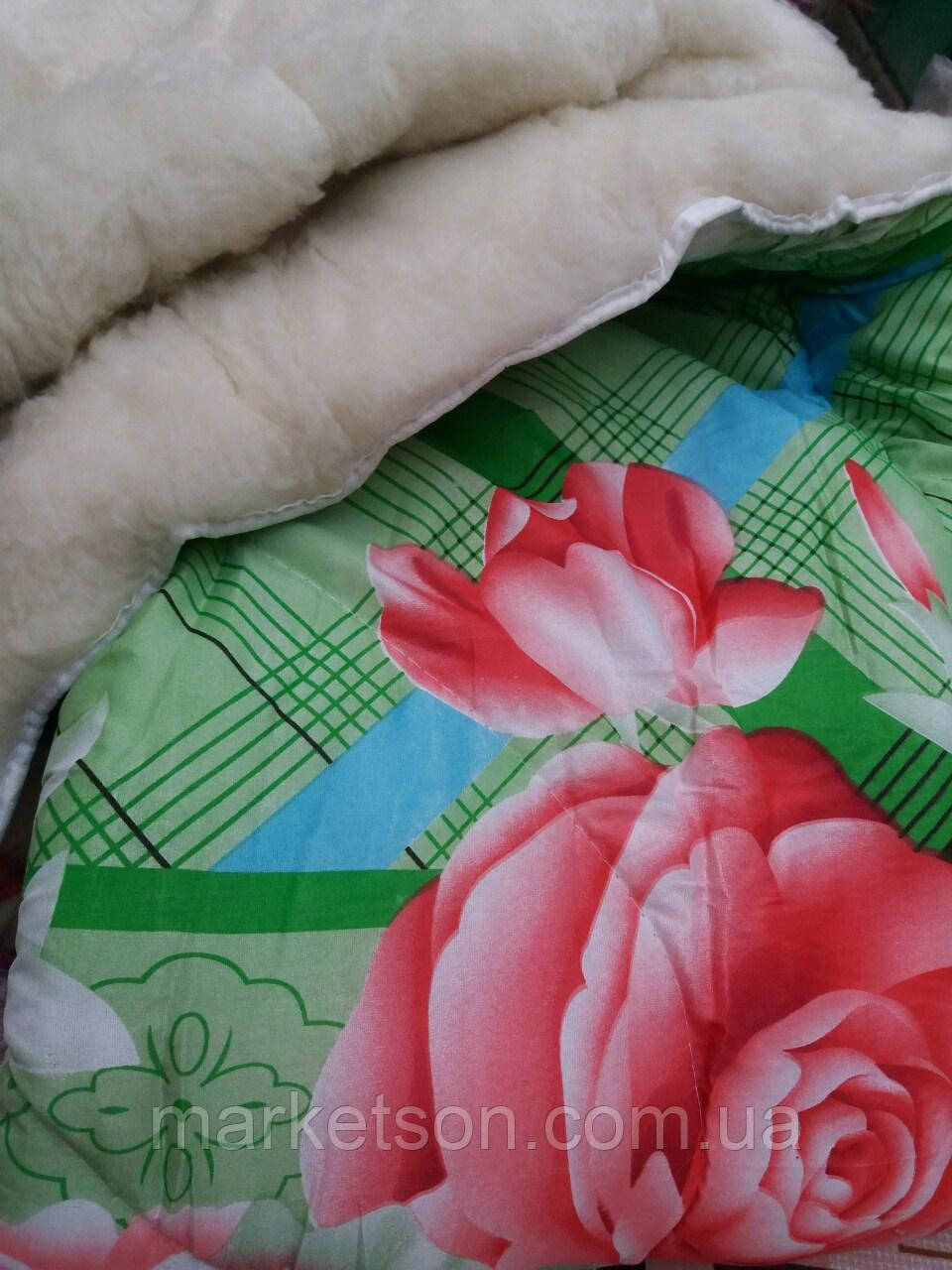 Тепла ковдра з овечої вовни відкрита 175х210. Бавовна. Кольори різні.