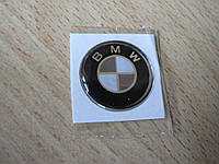 Наклейка s круглая BMW 20х20х1.2мм нового образца силиконовая эмблема марка бренд в круге на авто БМВ