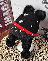 Зимова шапочка для дівчинки. 48-54 см