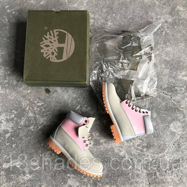 Черевики жіночі зимові Grey Pink без хутра, фото 1