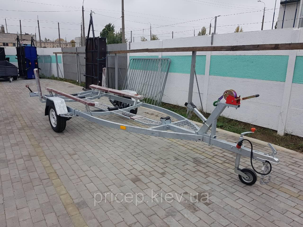 Причіп для спуску човна Южанка, Прогрес, Казанка, Щірм, Дніпр із транцем подовжений