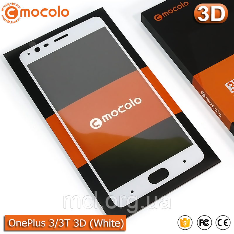 Захисне скло Mocolo OnePlus 3/3T 3D (White)