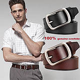 Ремінь чоловічий шкіряний класичний LFMB модель 4 (коричневий), фото 8