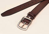 Ремінь чоловічий шкіряний класичний LFMB модель 4 (коричневий), фото 5