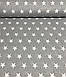 Тканина бавовняна білі зірки на світло-сірому часто розташовані No409, фото 3