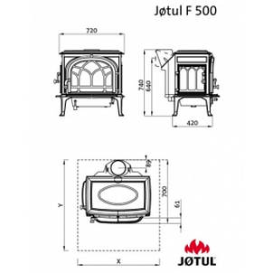 Піч камін емальований Jotul F500.2 SE BBE (Норвегія), фото 3