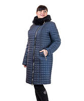 Зимове пальто жіноче з мутоном Кубик батал