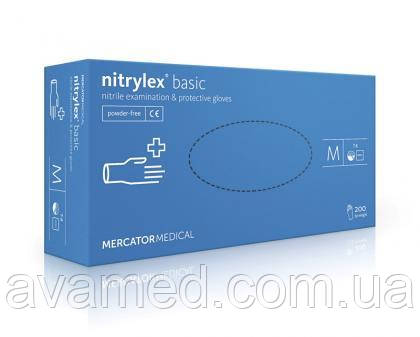 Рукавички Nitrylex BASIC (200 штук) нітрилові оглядові неопудрені нестерильні