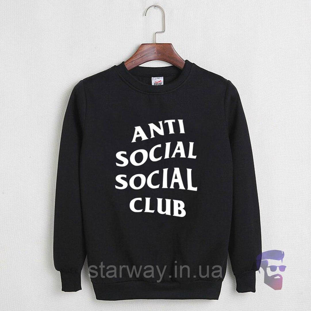 Чорний світшот anti social social club logo | кофта assc