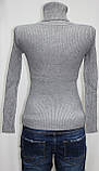 Жіночий базовий теплий гольф у рубчик сірий Кофта жіноча, фото 3