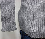 Жіночий базовий теплий гольф у рубчик сірий Кофта жіноча, фото 5