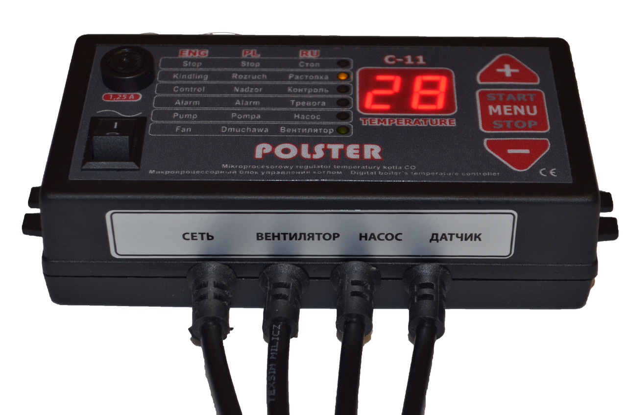 Автоматика Polster c вентилятором WPA-X2 для твердотопливного котла - фото 5 - id-p75489350