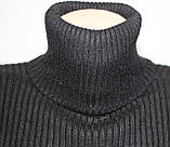 Кофта жіноча Гольф жіночий у рубчик чорний, фото 4