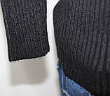 Кофта жіноча Гольф жіночий у рубчик чорний, фото 5