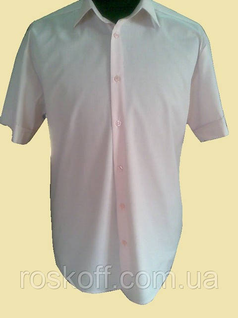Мужская рубашка розовая на короткий рукав - фото 2 - id-p1715160