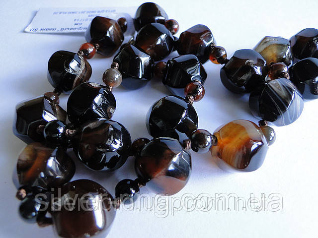 Намисто з темного "тигрового" агата, фото 1