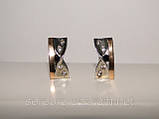 Сережки - срібло з золотом, фото 4