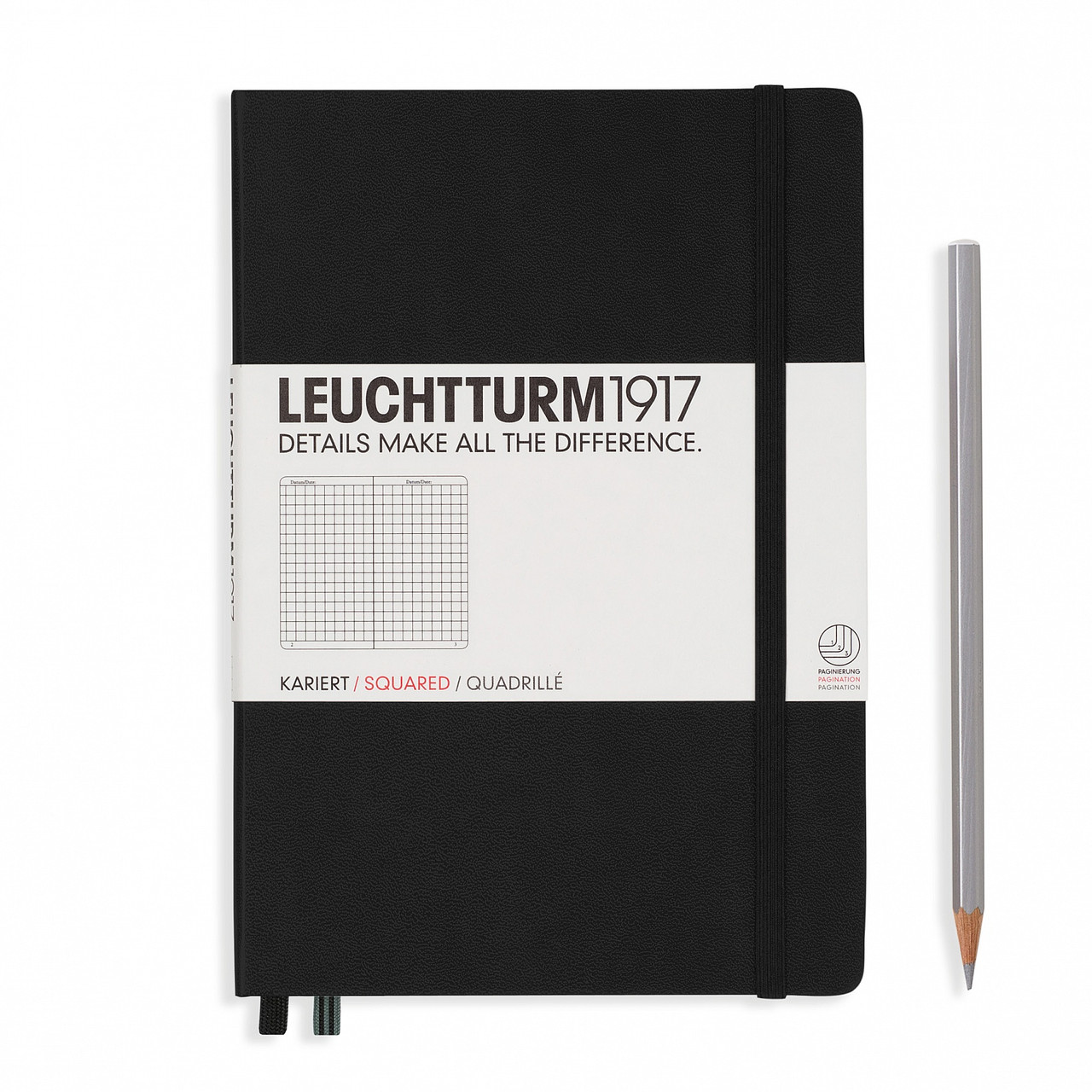 Блокнот Leuchtturm1917 середній А5 Чорний в лінію 14,5х21 см (300612) (4004117258107)
