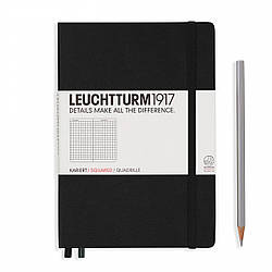 Блокнот Leuchtturm1917 середній А5 Чорний в клітинку 14,5х21 см (315928)