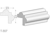 Декоративный угловой молдинг, плинтус, фриз, угловая тяга с гладким профилем из гипса т-307