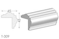 Декоративный угловой молдинг, плинтус, фриз, угловая тяга с гладким профилем из гипса т-309