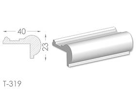Декоративний кутовий молдинг, плінтус, фриз, кутова тяга з гладким профілем з гіпсу т-319