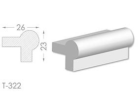 Декоративний кутовий молдинг, плінтус, фриз, кутова тяга з гладким профілем з гіпсу т-322