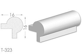 Декоративний кутовий молдинг, плінтус, фриз, кутова тяга з гладким профілем з гіпсу т-323