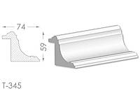 Декоративный угловой молдинг, плинтус, фриз, угловая тяга с гладким профилем из гипса т-345