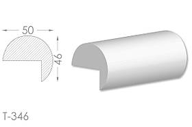 Декоративний кутовий молдинг, плінтус, фриз, кутова тяга з гладким профілем з гіпсу т-346