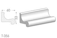 Декоративный угловой молдинг, плинтус, фриз, угловая тяга с гладким профилем из гипса т-356