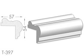 Декоративний кутовий молдинг, плінтус, фриз, кутова тяга з гладким профілем з гіпсу т-397