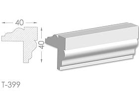 Декоративний кутовий молдинг, плінтус, фриз, кутова тяга з гладким профілем з гіпсу т-399